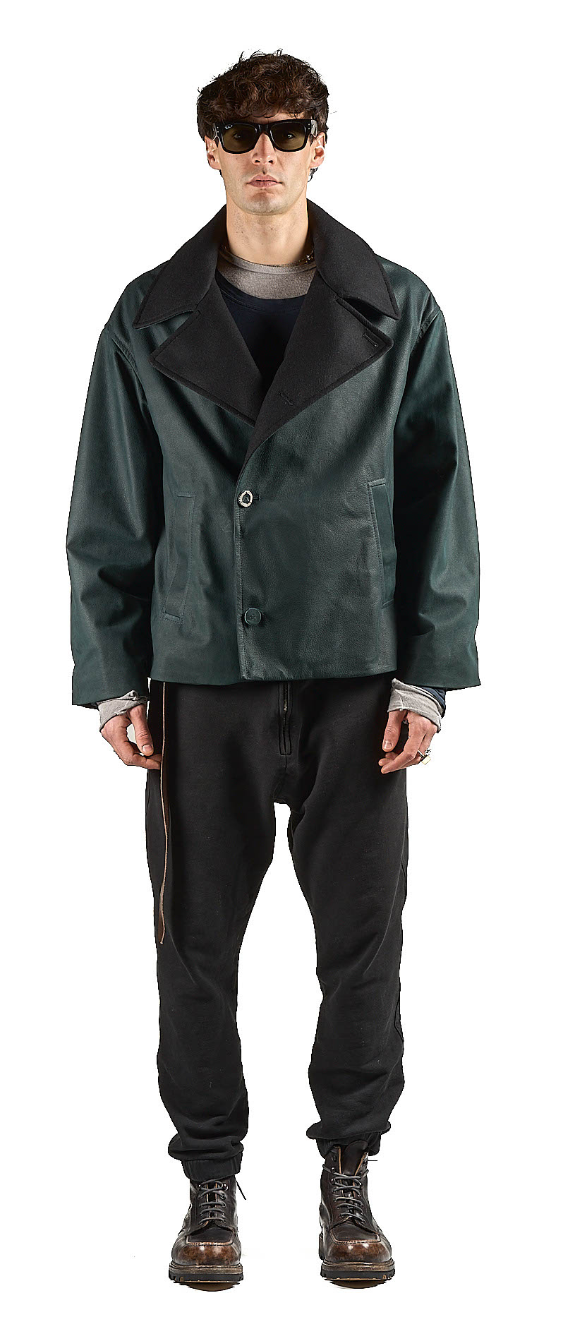 DANIELE BASTA LEATHER AND SILVER JACKET 